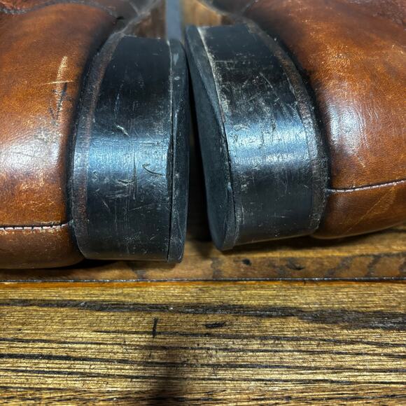 Vintage Men’s Brown Leather Ankle Boots 13A Narrow Square Toe USA Union Made main image 10